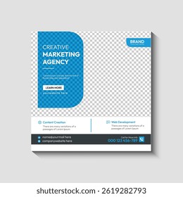 Social media post template for creative marketing agency