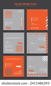 Social media post template with cross line in silver orange background for advertising design