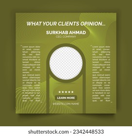 Plantilla de publicación de medios sociales o revisión de comentarios de clientes diseño o plantilla de banner web testimonial
