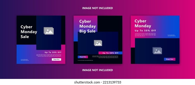 Social media post template for cyber Monday sales promotion