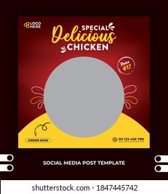 Social Media Post Template For Delicious Chicken Sale