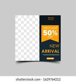 Social media post template design. vector design for social media promotion banner.