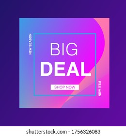 Design von Social Media-Post-Vorlagen mit abstraktem bunter Hintergrund