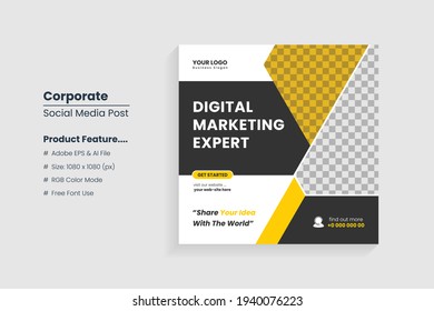 Social media post template design, Instagram post design, Corporate Web banner design
