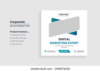 Social Media Post Template Design, Instagram Post Design, Corporate Web Banner Design