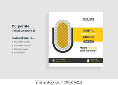 Social media post template design, Instagram post design, Corporate Web banner design