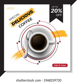 social media post template design for coffee vector design.