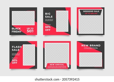 Social media post template. Design for promotion on social media.