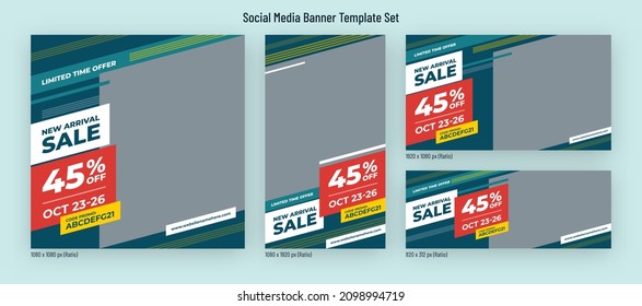 Social media post template design for fashion, new arrival or special offer and sale promotion