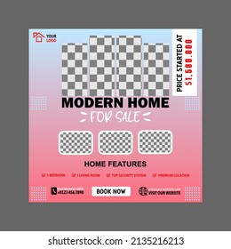 Design von Social Media-Post-Vorlagen für modernen Heimverkauf