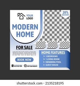 social media post template design for modern home sale