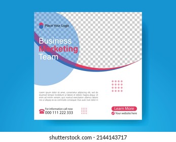 Social media post template design for a webinar on digital marketing.