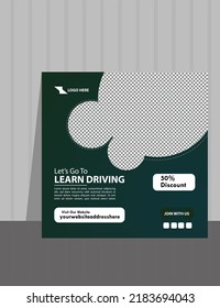 Diseño de plantillas de publicaciones en medios sociales para las escuelas de conducción.