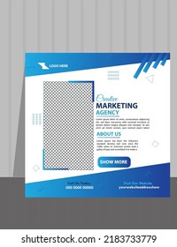 Diseño de plantillas de publicaciones en medios sociales para agencia de marketing creativo.
