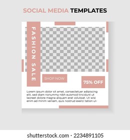 Social media post template design for fashion  or special offer and sale promotion