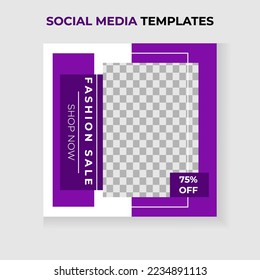 Social media post template design for fashion  or special offer and sale promotion