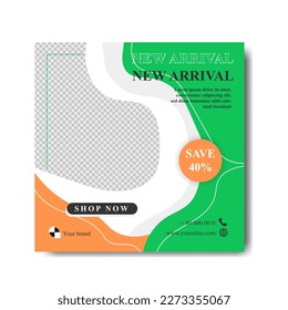 Social media post template design for fashion sale, Design template vector