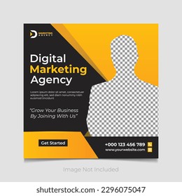 Social media post template design for digital marketing agency.