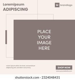 Social media post template design, Square banner for ad or campaign post