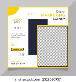 Social media post template design for Digital marketing agency and business sale promo