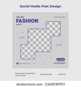 Social media post template design, Vector illustration with layout