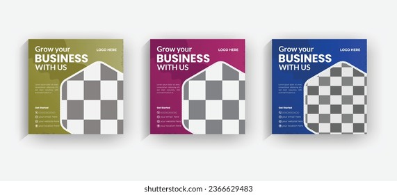 Social media post template design