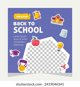 Social media post template design about education