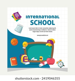 Social media post template design about education