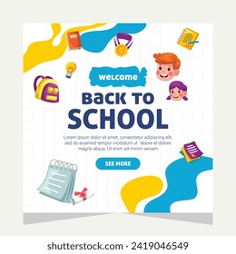 Social media post template design about education