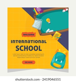 Social media post template design about education