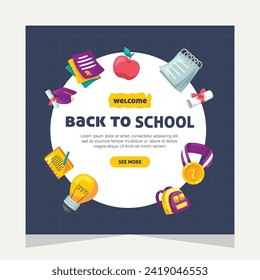 Social media post template design about education