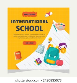 Social media post template design about education