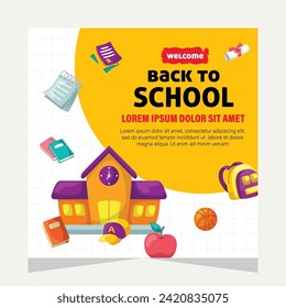 Social media post template design about education