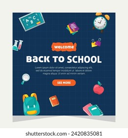 Social media post template design about education