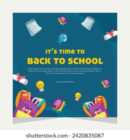 Social media post template design about education