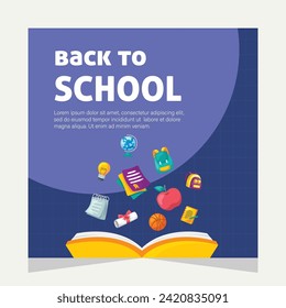 Social media post template design about education