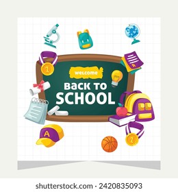 Social media post template design about education