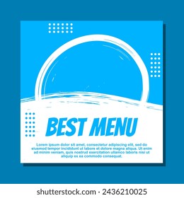 Social Media Post Template Design in Blau und Weiß für Promotion.