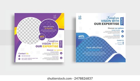 In: Social Media Post Vorlage Design. Kreative moderne Vektorgrafik Vorlage.