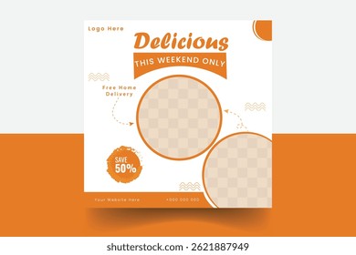 Social media post template design for advertising and promotion sale banner.