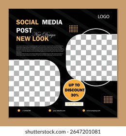Design de Modelo de Postagem de Mídia Social