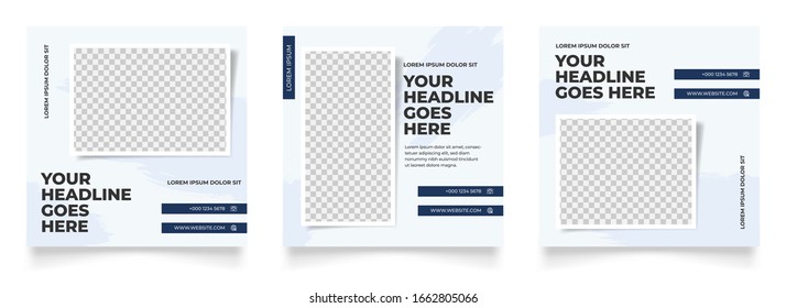 social media post template for digital marketing and sale promo. fashion advertising. banner offer. blue color. mockup photo vector frame illustration