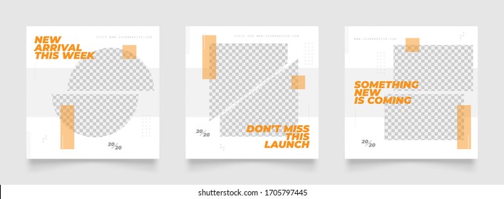 social media post template for digital marketing and sale promo. orange white color web banner advertising. promotional offer mockup photo vector frame