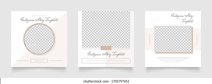 social media post template for digital marketing and sale promo. brown white color web banner advertising. promotional offer mockup photo vector frame