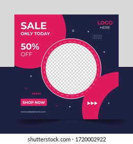 social media post template for digital marketing and sale promo. fashion advertising. banner offer.