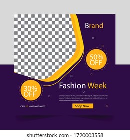 social media post template for digital marketing and sale promo. fashion advertising. banner offer.
