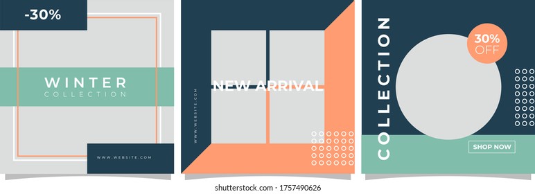 Plantilla de publicación de medios sociales para promoción de marketing digital y venta. publicidad de moda, banner de compras ofrecen ilustración vectorial. 