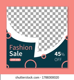 Social media post template for digital marketing and sale promo. fashion advertising Banner offer