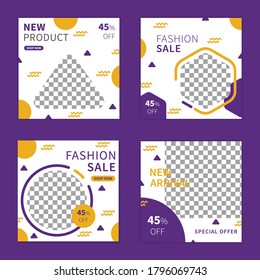 Social media post template for digital marketing and sale promo Fashion advertising