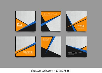 Social media post template for digital marketing and sale promo. fashion advertising. banner offer. mockup photo vector frame illustration